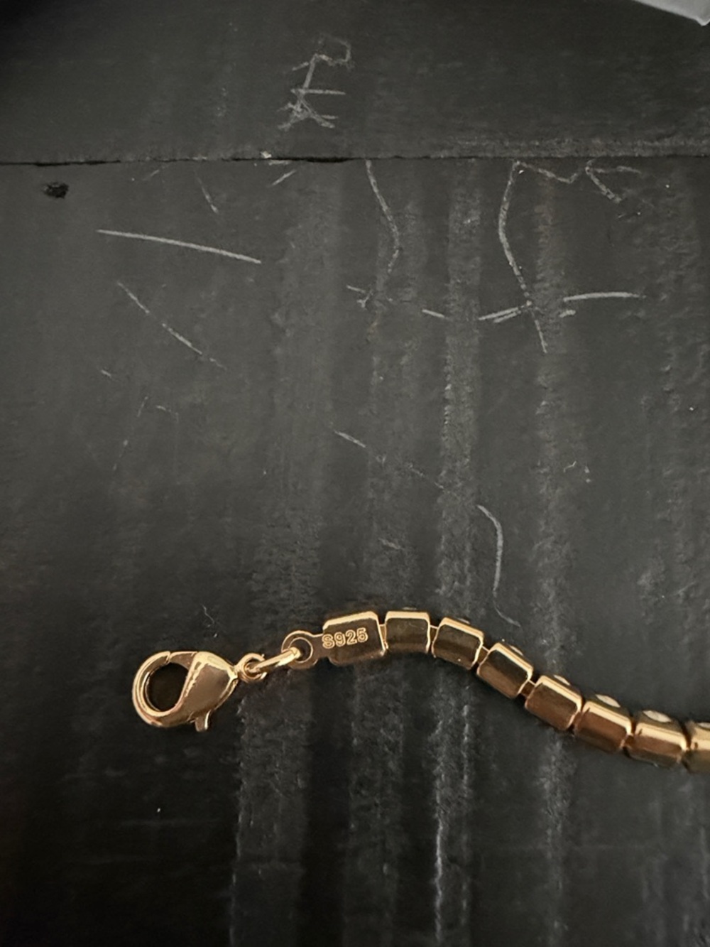⭐️FINAL PRICE #124 925 Sterling Silver Gold Crystal Tennis Bracelet - Picture 3 of 4
